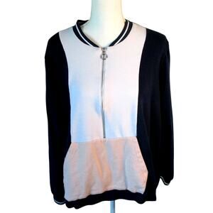 Venus Women's Plus Blue Long Sleeve 1/2 Zip Sweatshirt Size 1X